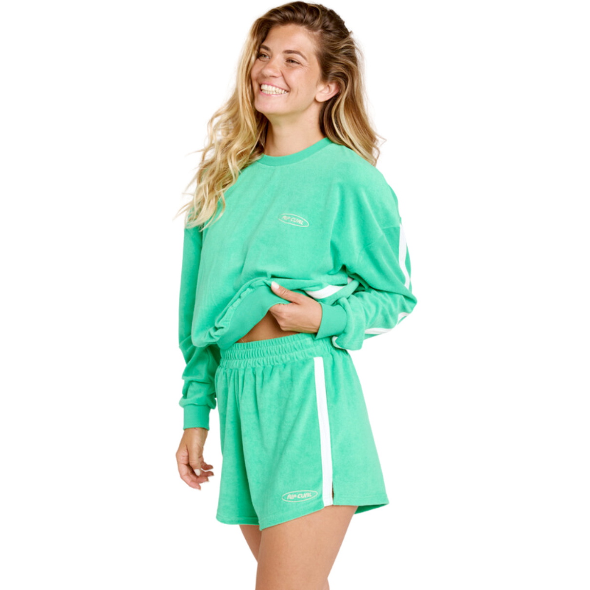 2026 Rip Curl Womens High Tide Terry Crew 076WFL - Green